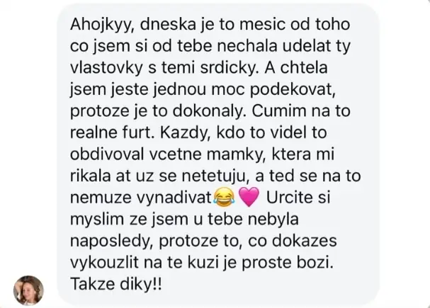 Recenze od klienta na Instagramu.