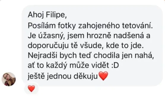 Recenze od klienta na Instagramu.