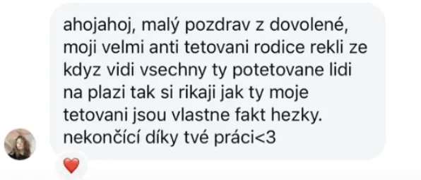 Recenze od klienta na Instagramu.