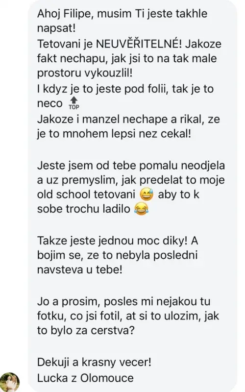 Recenze od klienta na Instagramu.